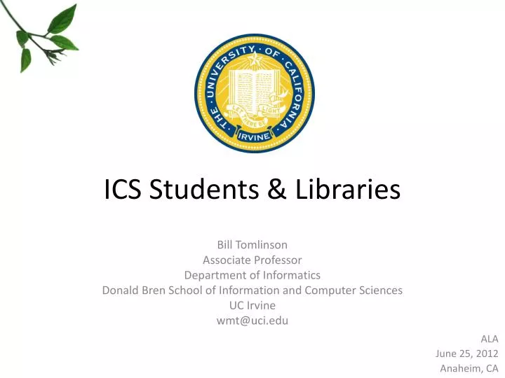 ics students libraries