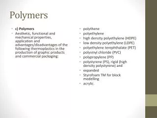 Polymers