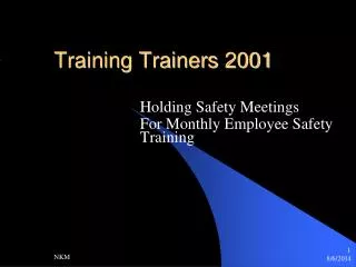 Training Trainers 2001