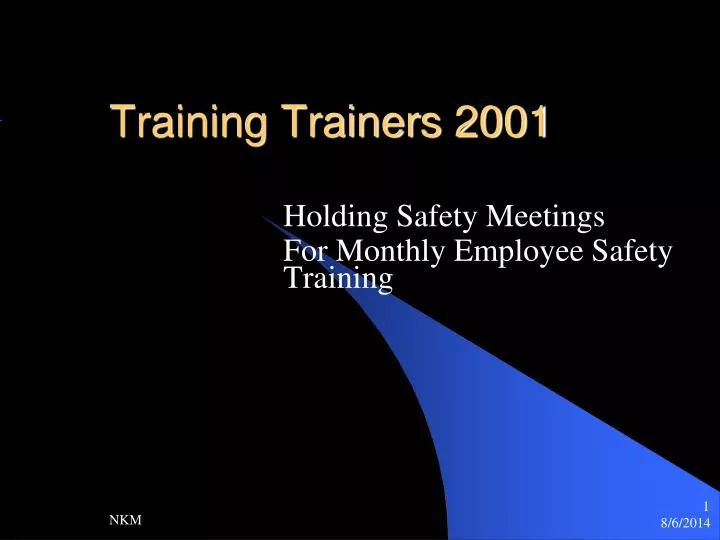 training trainers 2001