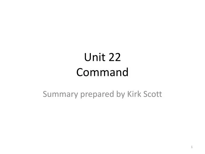 unit 22 command