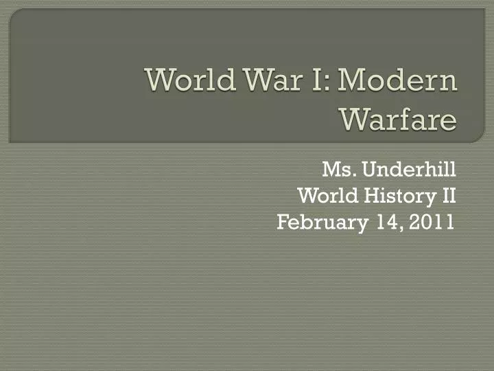 world war i modern warfare