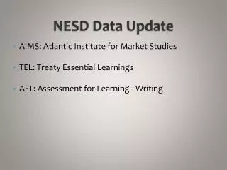 NESD Data Update