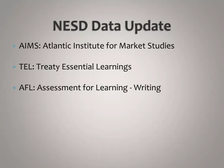 nesd data update