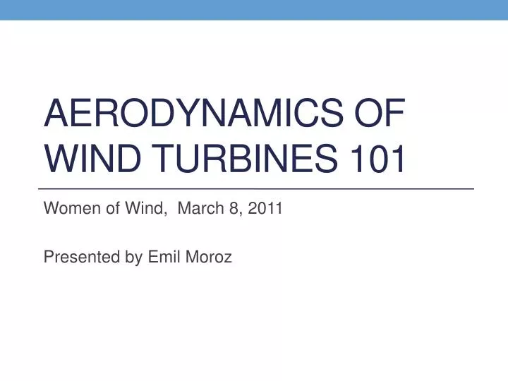 aerodynamics of wind turbines 101