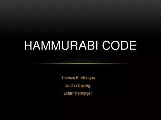 HAMMURABI CODE