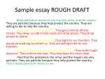 Sample essay ROUGH DRAFT