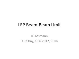 LEP Beam-Beam Limit