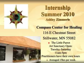 Internship Summer 2010 Ashley Zimmerle