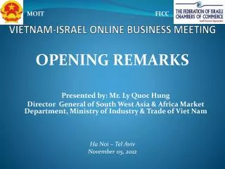 VIETNAM-ISRAEL ONLINE BUSINESS MEETING