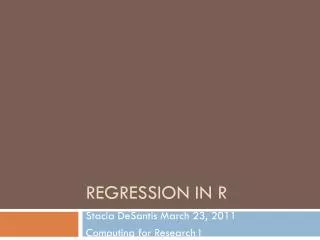 Regression in R