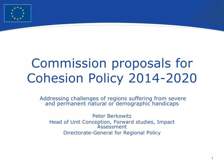 commission proposals for cohesion policy 2014 2020
