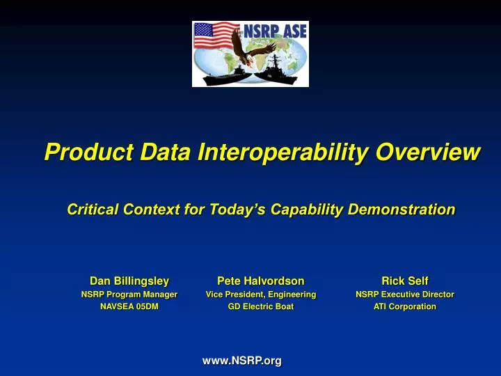 product data interoperability overview critical context for today s capability demonstration