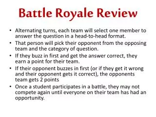 Battle Royale Review