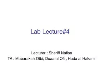 Lab Lecture#4