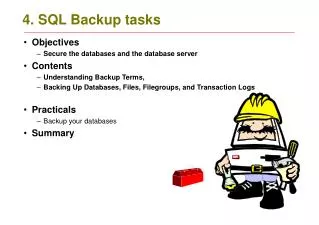 4. SQL Backup tasks