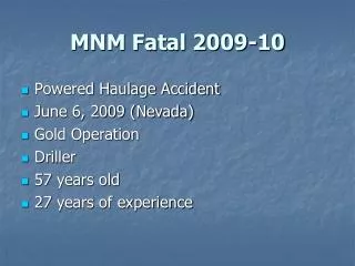 MNM Fatal 2009-10