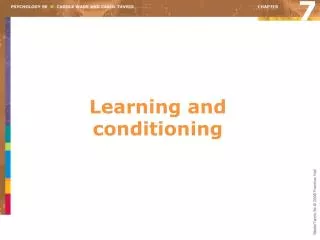 Learning and conditioning