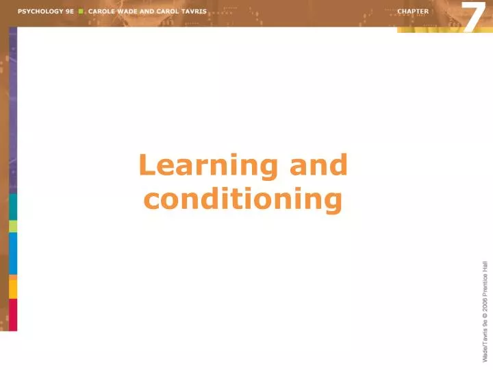 learning and conditioning