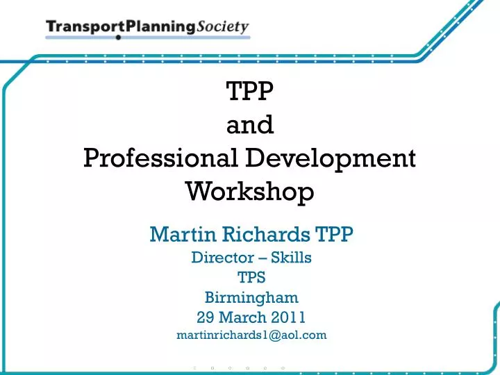 tpp and professional development workshop