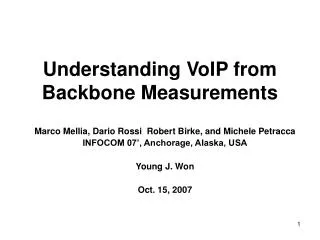 Understanding VoIP from Backbone Measurements