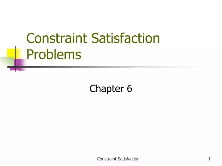 constraint satisfaction problems