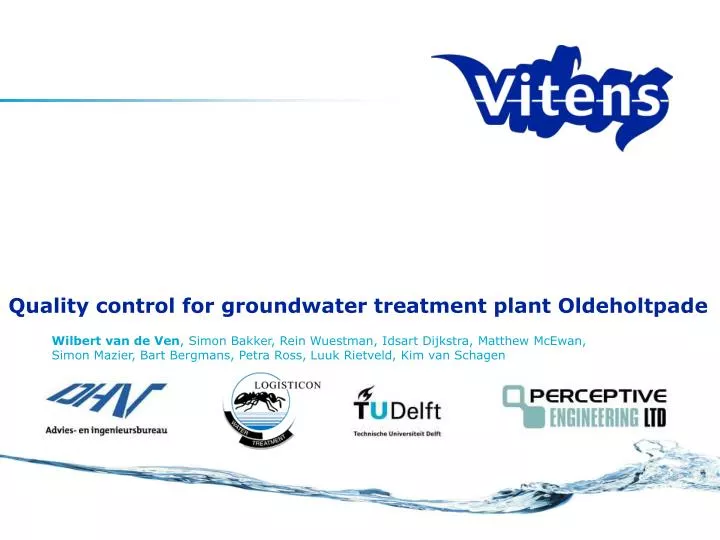 quality control for groundwater treatment plant oldeholtpade