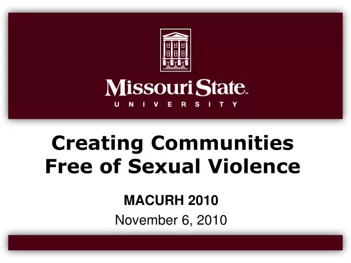 creating communities free of sexual violence