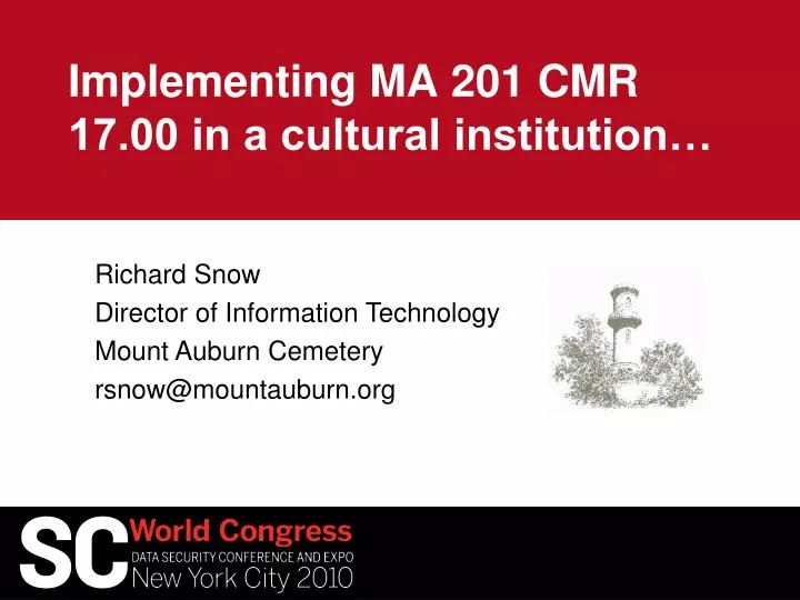 implementing ma 201 cmr 17 00 in a cultural institution