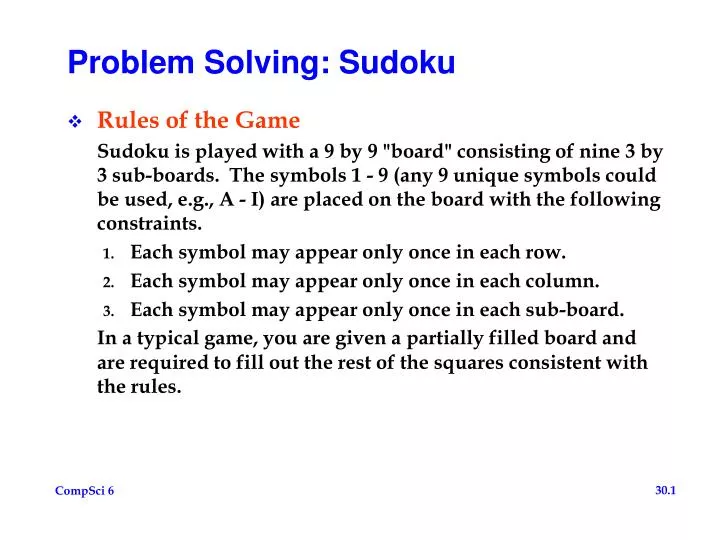 problem solving sudoku