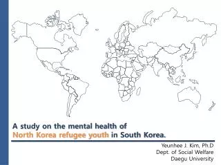 A study on the mental health of North Korea refugee youth in South Korea.