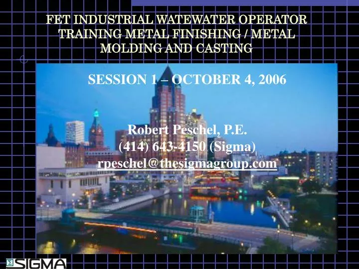 fet industrial watewater operator training metal finishing metal molding and casting