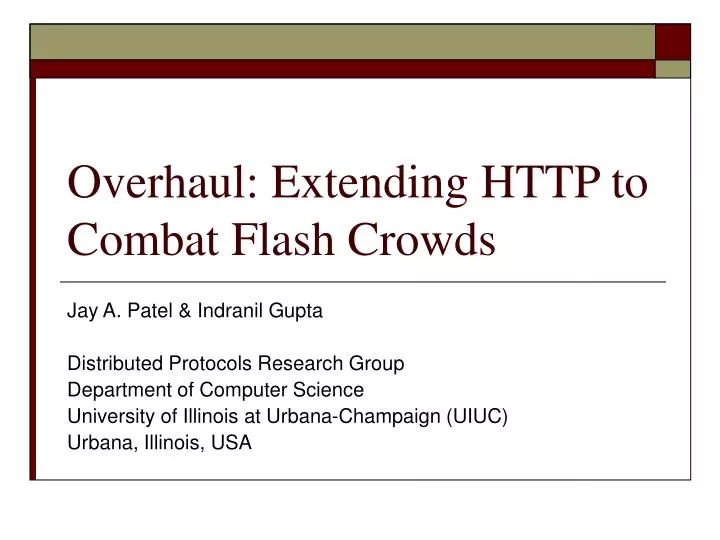 overhaul extending http to combat flash crowds
