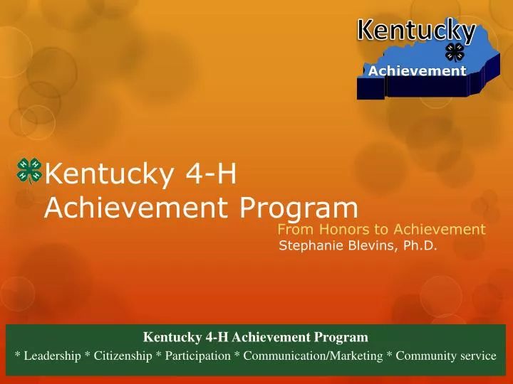 kentucky 4 h achievement program