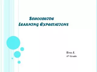 Schoolwide Learning Expectations