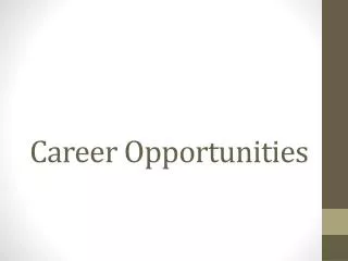 Career Opportunities