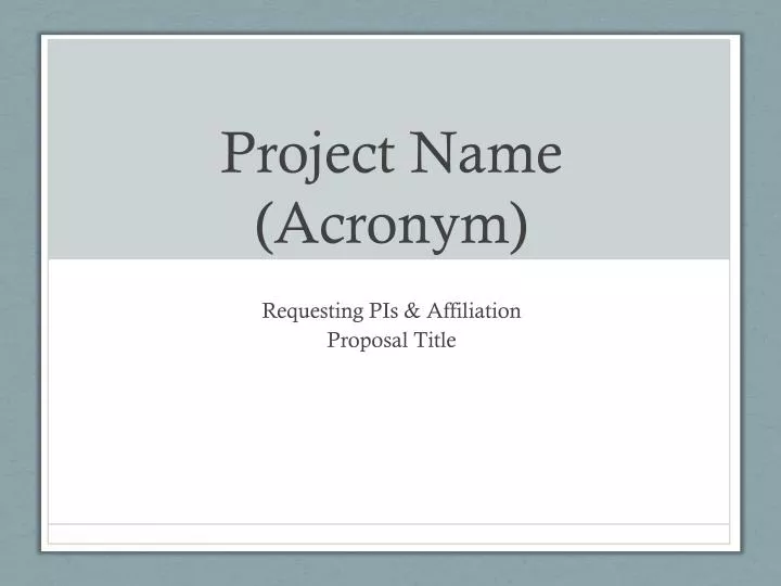 project name acronym