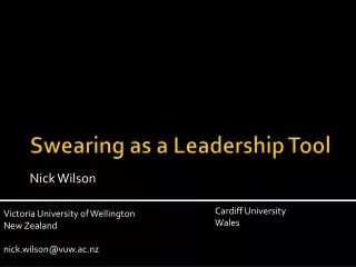 Swearing as a Leadership Tool