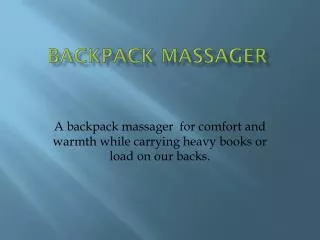 Backpack massager