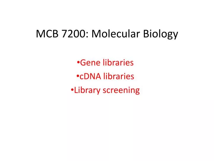 mcb 7200 molecular biology