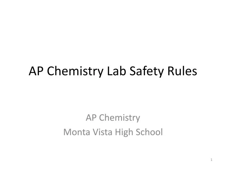 ap chemistry lab safety rules
