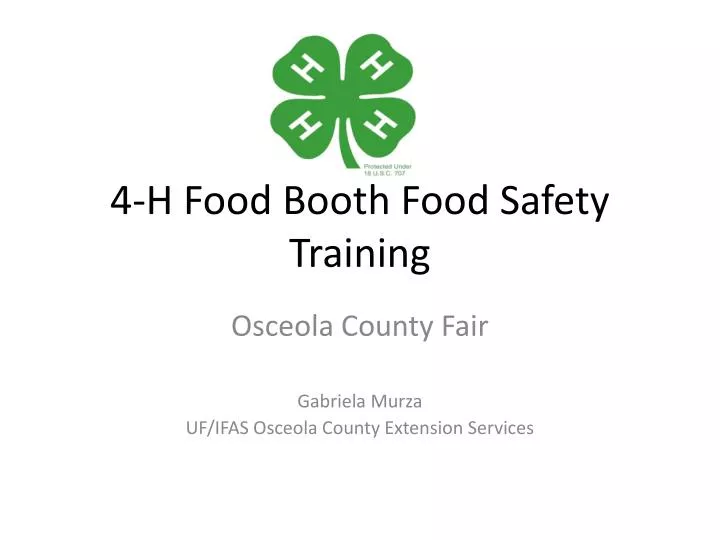 4 h food booth food safety training