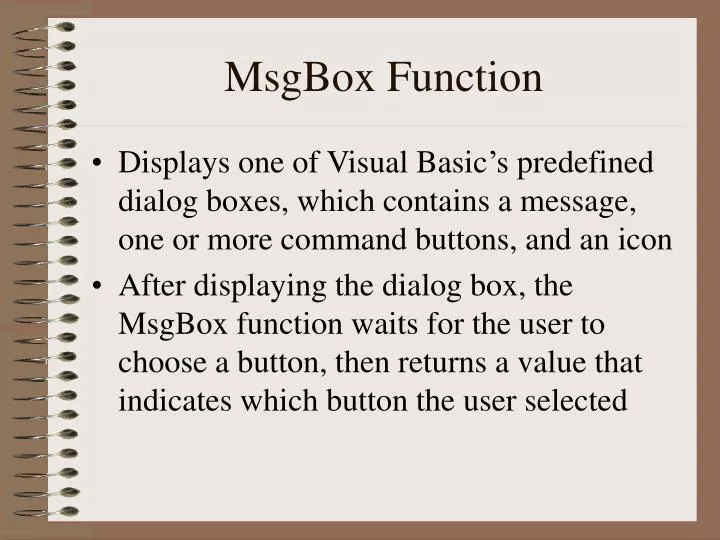 msgbox function