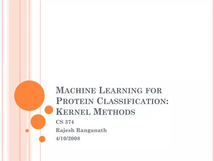 machine learning for protein classification kernel methods
