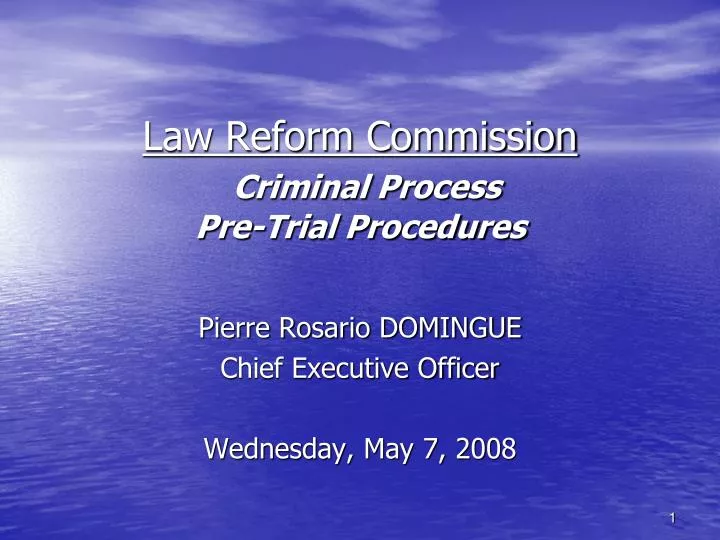 law reform commission criminal process pre trial procedures