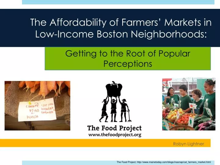 the affordability of farmers markets in low income boston neighborhoods