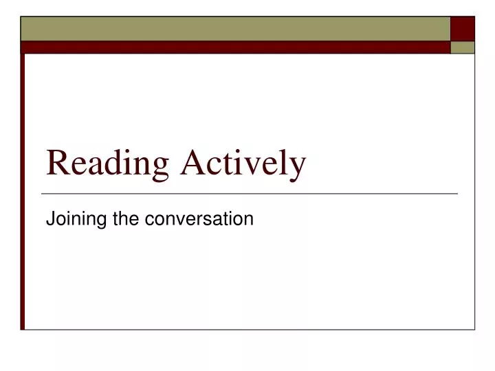 reading actively