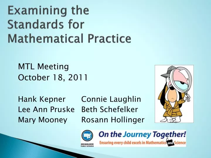 examining the standards for mathematical practice