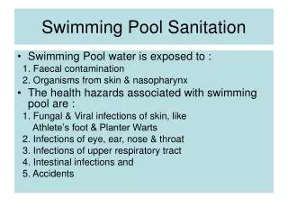 Swimming Pool Sanitation