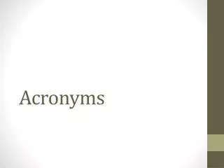 acronyms